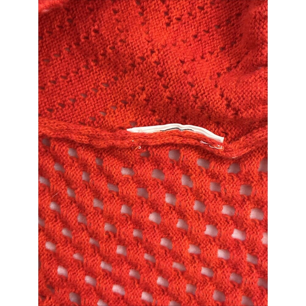 prAana Cedar Cowl Neck Cotton Wool Open Knit Pullover Sweater Orange Red Small - Picture 14 of 14